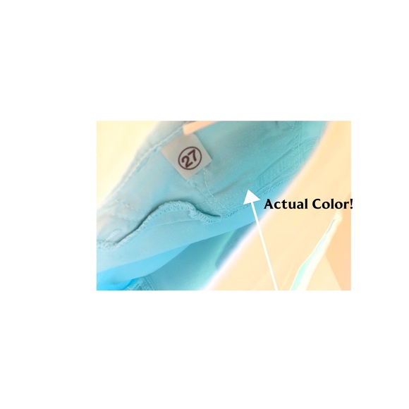 J Brand Skinny Leg Mid Rise Twill Pants in Aqua - Picture 2 of 8